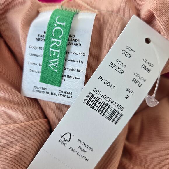 J. Crew Ruched Ruffle One-Piece Swimsuit Size 2 NWT - Picture 4 of 7